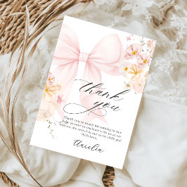 Rosa Bow Baby i Bloom Baby Shower - tackkort Tack Kort