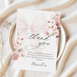 Rosa Bow Baby i Bloom Baby Shower - tackkort Tack Kort