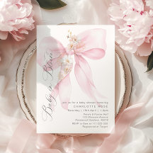 Rosa Bow Baby i Bloom Blommigt Baby Shower