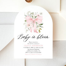 Rosa Bow Baby i Bloom Blommigt Girl Baby Shower