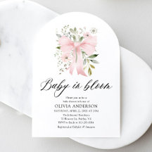Rosa Bow Baby i Bloom Blommigt Girl Baby Shower