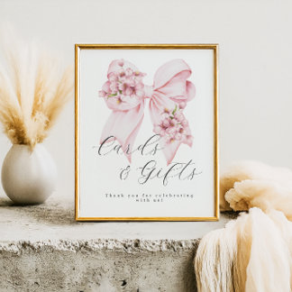 Rosa Bow Baby in Bloom Baby Shower Gifts Sign Poster