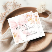 Rosa Bow Baby in Bloom Baby Shower Napkins