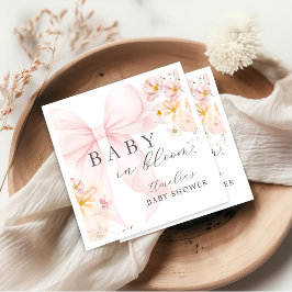 Rosa Bow Baby in Bloom Baby Shower Napkins Pappersservett