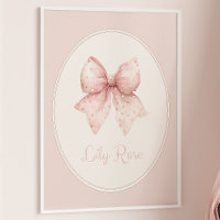 Rosa Bow Baby Namn Wall Art