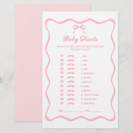 Rosa Bow Baby Shower Baby Trade Game