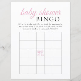 Rosa Bow Baby Shower BINGO-spel