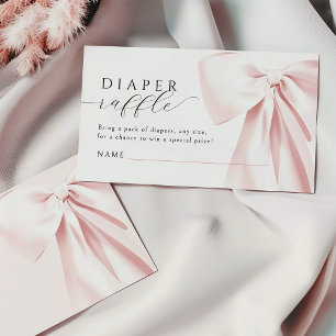 Rosa Bow Baby Shower - bläddringskena 3,5 x 2 tum Tilläggskort