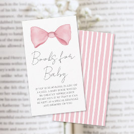 Rosa Bow Baby Shower Bokar för Baby-höljeskort Tilläggskort