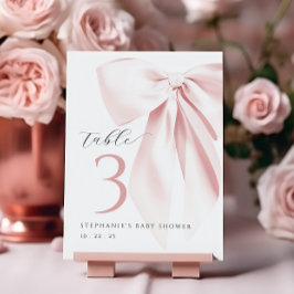 Rosa Bow Baby Shower Bordsnummer