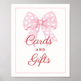 Rosa Bow Baby Shower Cards and Gifts Poster