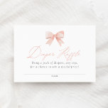 Rosa Bow Baby Shower Diaper Raffle Biljett Tilläggskort<br><div class="desc">Uppmuntra babyduschgäster att delta i en dykkniv med den här buggade tidningsraffeln biljett.</div>
