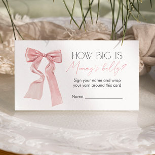 Rosa Bow Baby Shower Game How Big is Mamma's belly Tilläggskort