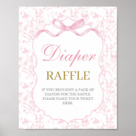 Rosa Bow Baby Shower Girl Poster