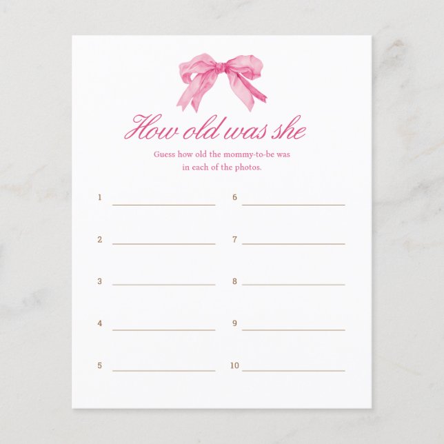 Rosa Bow Baby Shower hur gammal var hon? (Framsida)