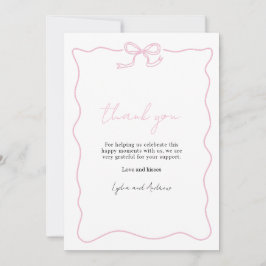 Rosa Bow Baby Shower-inbjudan, Girl Baby Shower Tack Kort