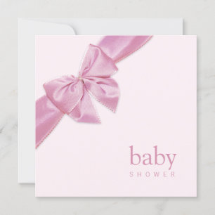 Rosa Bow Baby Shower-inbjudan Inbjudningar