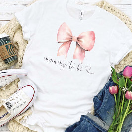 Rosa Bow Baby Shower Mamma att vara T Shirt