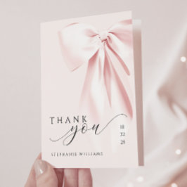 Rosa Bow Baby Shower-mappat tackkort