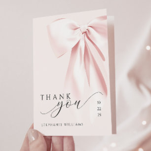Rosa Bow Baby Shower-mappat tackkort