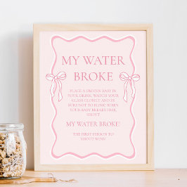 Rosa Bow Baby Shower My Vatten Fattig Game Poster