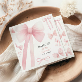 Rosa Bow Baby Shower Pappersservett