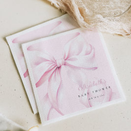 Rosa Bow Baby Shower Pappersservett