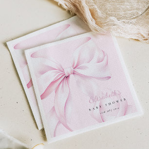 Rosa Bow Baby Shower Pappersservett