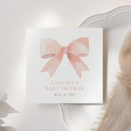 Rosa Bow Baby Shower Pappersservett