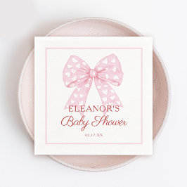 Rosa Bow Baby Shower Pappersservett