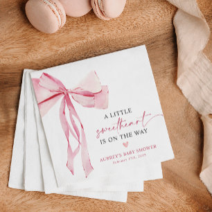 Rosa Bow Baby Shower Pappersservett