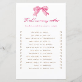 Rosa Bow Baby Shower skulle hellre Mamma spel