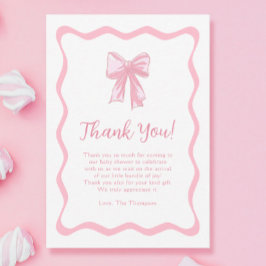 Rosa Bow Baby Shower Tack Kort