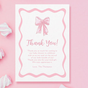 Rosa Bow Baby Shower Tack Kort