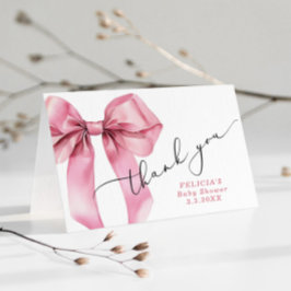 Rosa Bow Baby Shower - tackkort