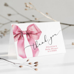 Rosa Bow Baby Shower - tackkort