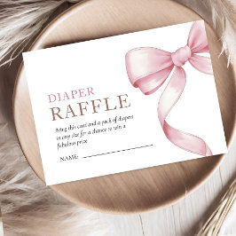 Rosa Bow Baby Shower Tilläggskort