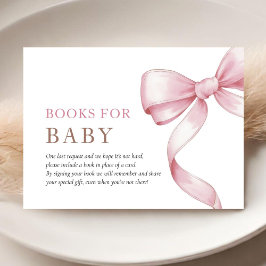 Rosa Bow Baby Shower Tilläggskort