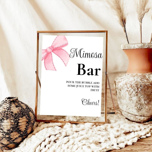 Rosa Bow Bachelorette Mimosa Pub Bord Poster (Skapare uppladdad)