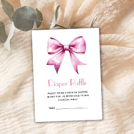 Rosa Bow-band för babyskor Diaper Raffle Tilläggskort