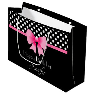 Rosa Bow Black and White Polka dots Birday