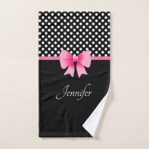 Rosa Bow Black and White Polka dots Namn