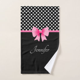 Rosa Bow Black and White Polka dots Namn