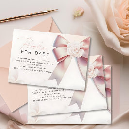 Rosa Bow blommigt Baby Shower bokar för Baby Tilläggskort