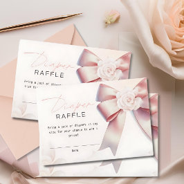 Rosa Bow blommigt Baby Shower Diaper Raffle Tilläggskort