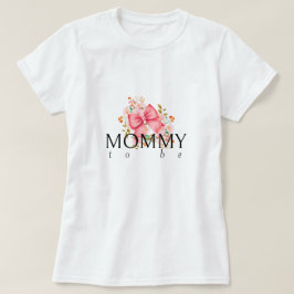 Rosa Bow Blommigt babydusch T Shirt