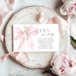 Rosa Bow Blommigt Bok för baby biljett Tilläggskort
