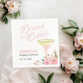 Rosa Bow Blommigt Brunch och Möhippa av Bubly Pappersservett