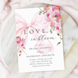 Rosa Bow Blommigt Inbjudningskort för möhippan