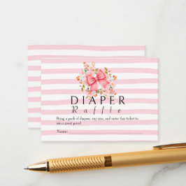 Rosa Bow Blommigt vattenfärgsdusch för barn i  Tilläggskort